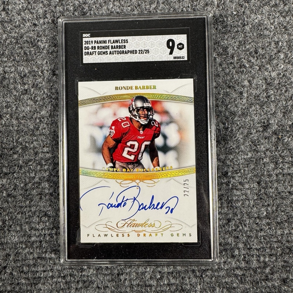 2019 Panini Flawless Draft Gems Ronde Barber Auto #DG-RB 22/25 Buccaneers HOF